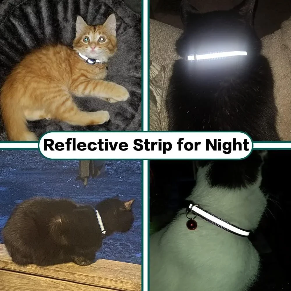 Airtag Cat Collar Breakaway, Reflective Kitten Collar with Apple Air Tag Holder